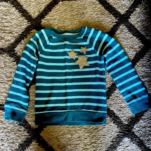 Girls Stripped Sweatshirt with Stars - Picture 2 of 2